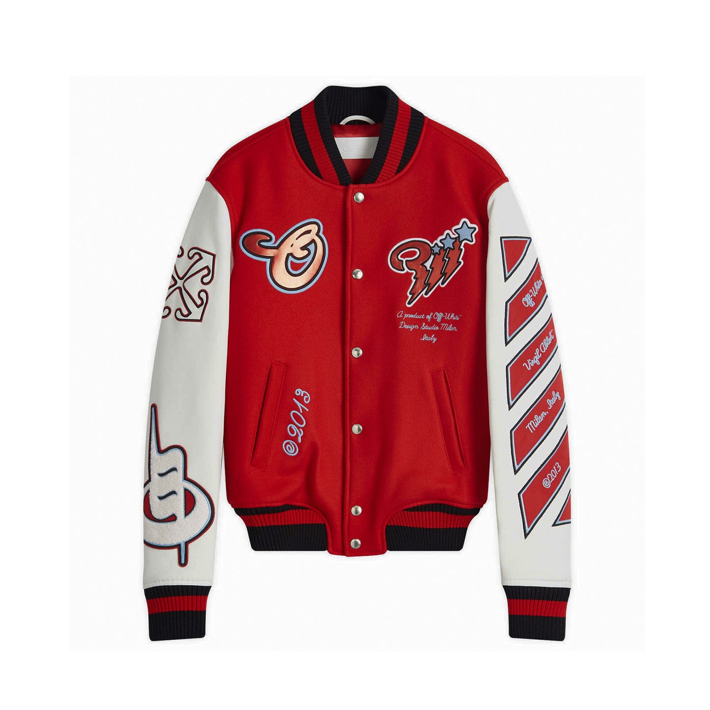 Off-White Varsity Jacket Scorpio Red