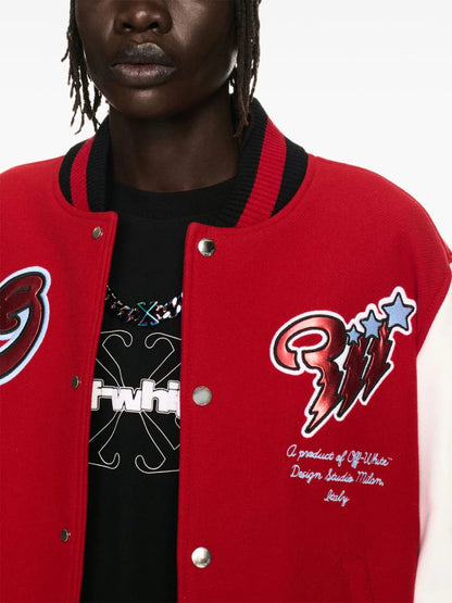 Off-White Varsity Jacket Scorpio Red