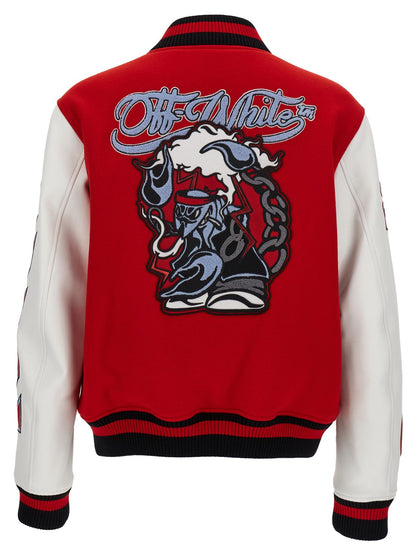 Off-White Varsity Jacket Scorpio Red